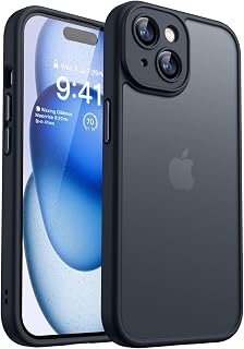 CANSHN For iPhone 15 Case with Camera Protection - Black