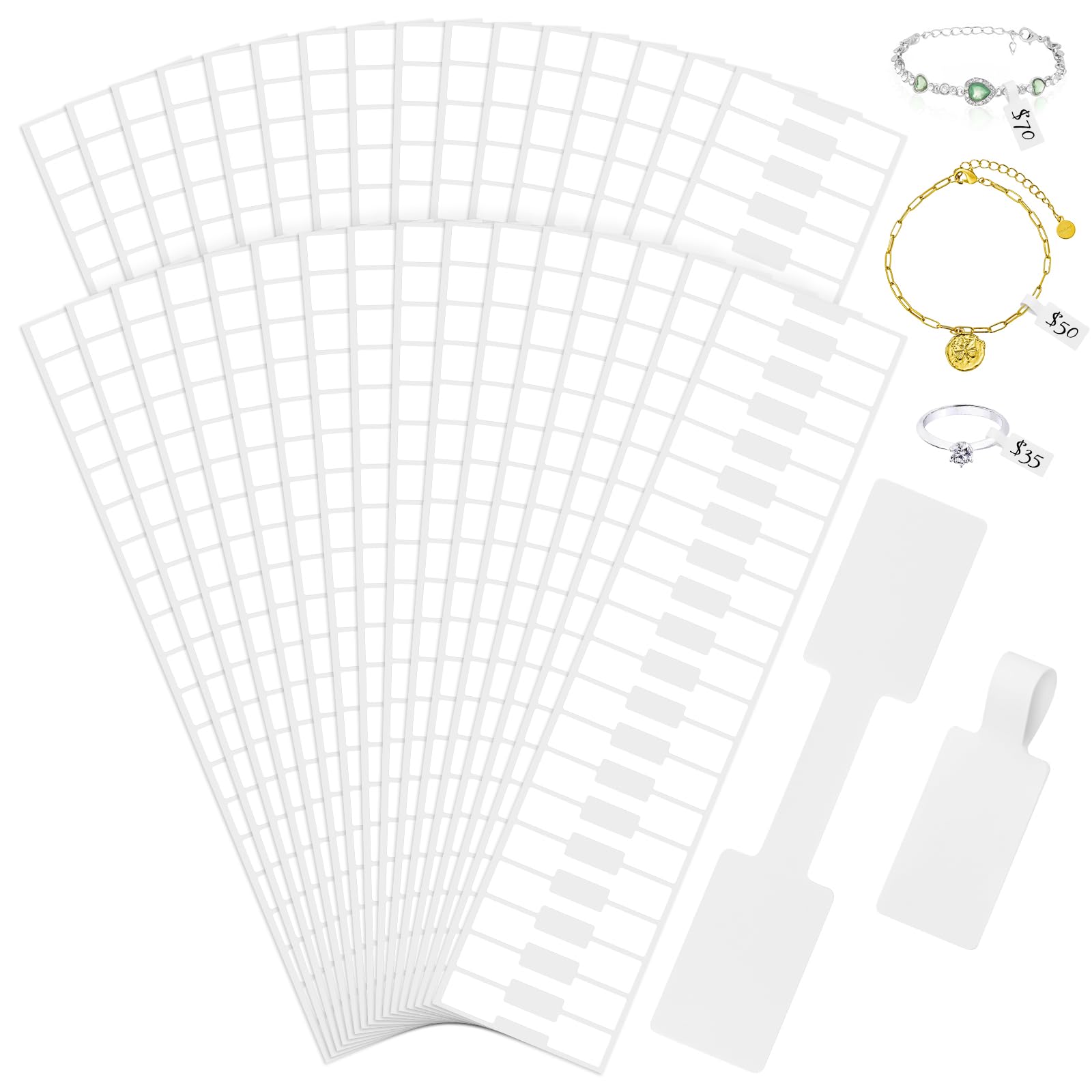 1000 Pcs Jewelry Tags, Self Adhesive Price Tags for Pricing Identify | White Bla