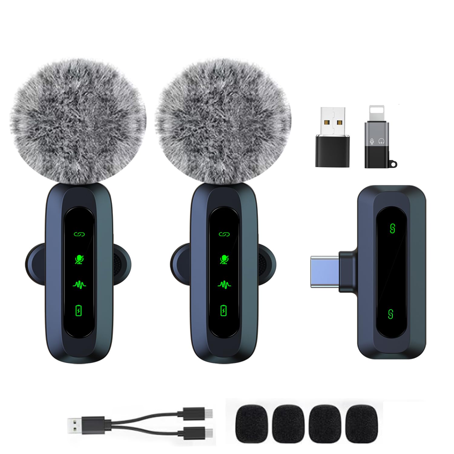Mini Wireless Microphone for Android/iPhone/iOS/PC/Laptop Lapel Lavalier Microph
