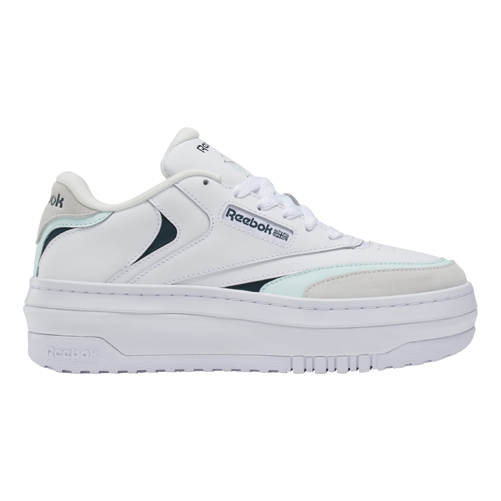 Reebok Club C Extra Women's Trainers, White Teal Green Forest, 38.5 EU