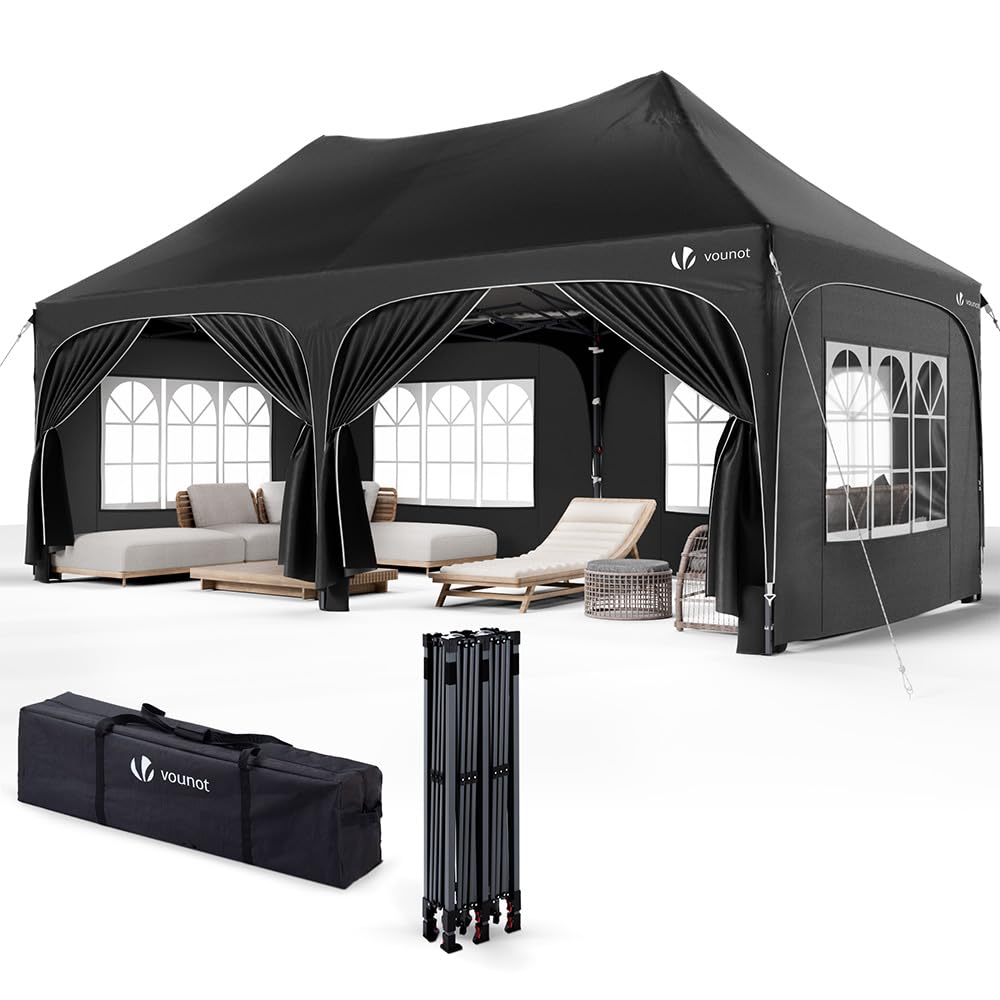 VOUNOT® 3mx6m Pop Up Gazebo with 6 Removable Sidewalls & 6 Weight Bags, Carry Ba