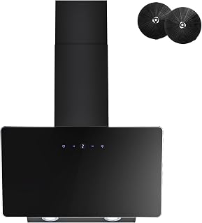 FIREGAS 60cm Angled Chimney Cooker Hood, Brushless Motor, Touch Control,A++ | LED Lights, Low Noise, 332 m³/h, 3 Speed Settings