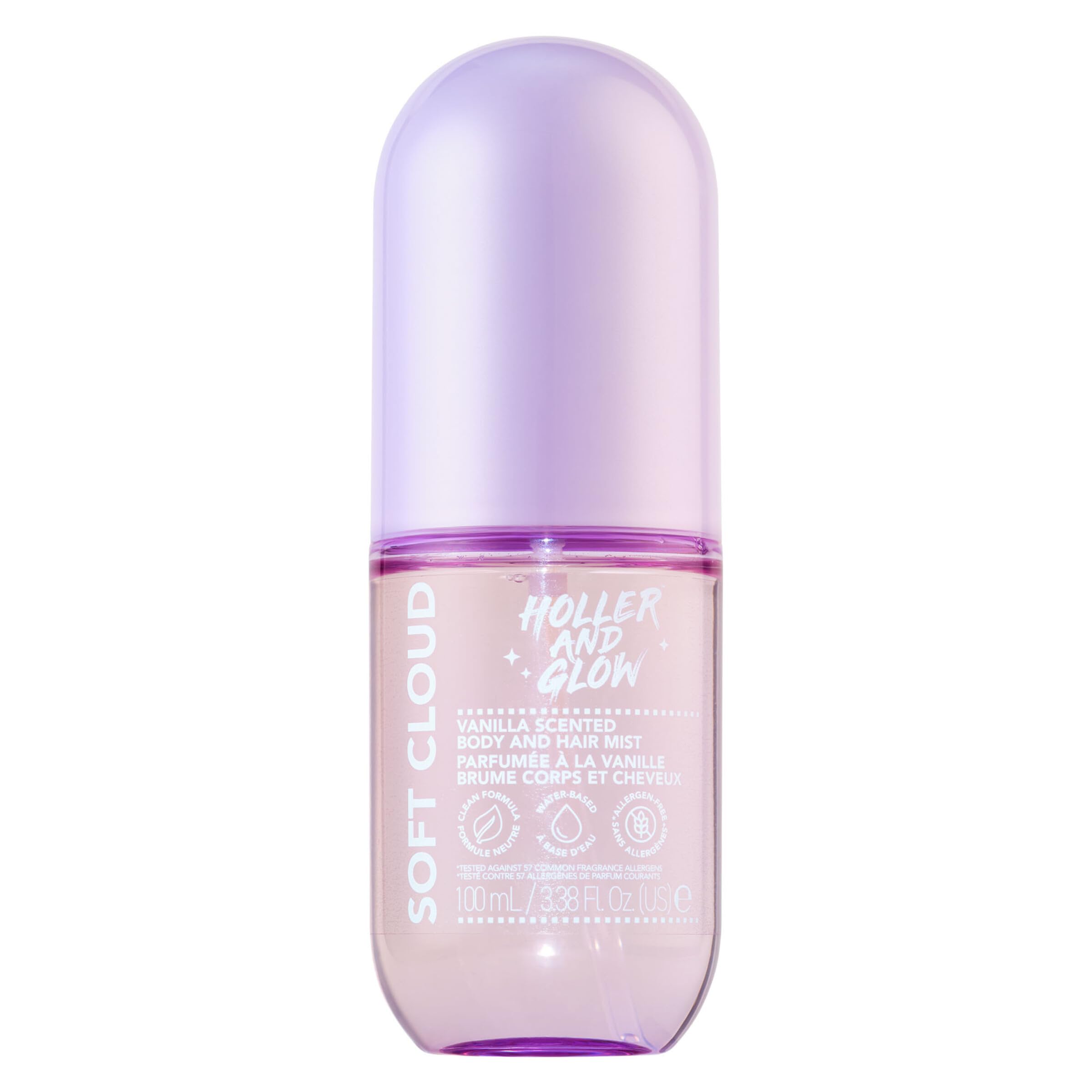Holler Soft Cloud Vanilla Scented Body And Hair Mist, 3.38 Fl Oz | Spritz a swee