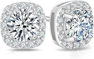 Moissanite Stud Earrings 925 Sterling Silver Lab Created Earrings for Women Men DOJOJOSA Jewelry Gifts