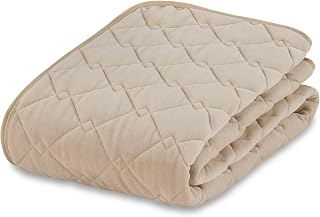 French Bed Pad, Double Size (55.1 x 76.8 inches (140 x 195 cm), Beige, Won't Slip Even Without Rubber, "Raku Pita Combed Antibacterial Pad" Made with Combed Yarn, Anti-bacterial and Safe, Beige Color