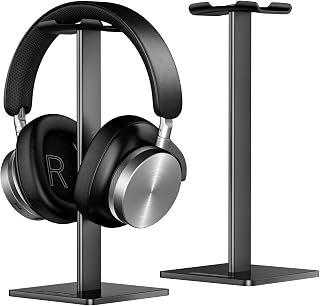 New Bee Headphone Stand Headset Stand for All Headphones, Black | Universal Aluminum Headphone Holder for Desk, Gaming Headset Holder Mount for Desktop Earphone Headphone Display