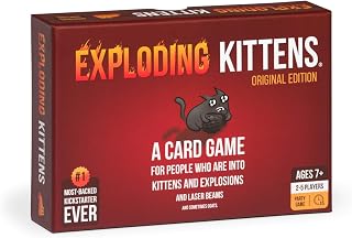 Exploding Kittens Original Edition, 2-5 Players, Ages 7+ Card Game | Draw cards, betray your friends, and try not to explode! Great for family game nights, parties, travel, quick 15-minute play.