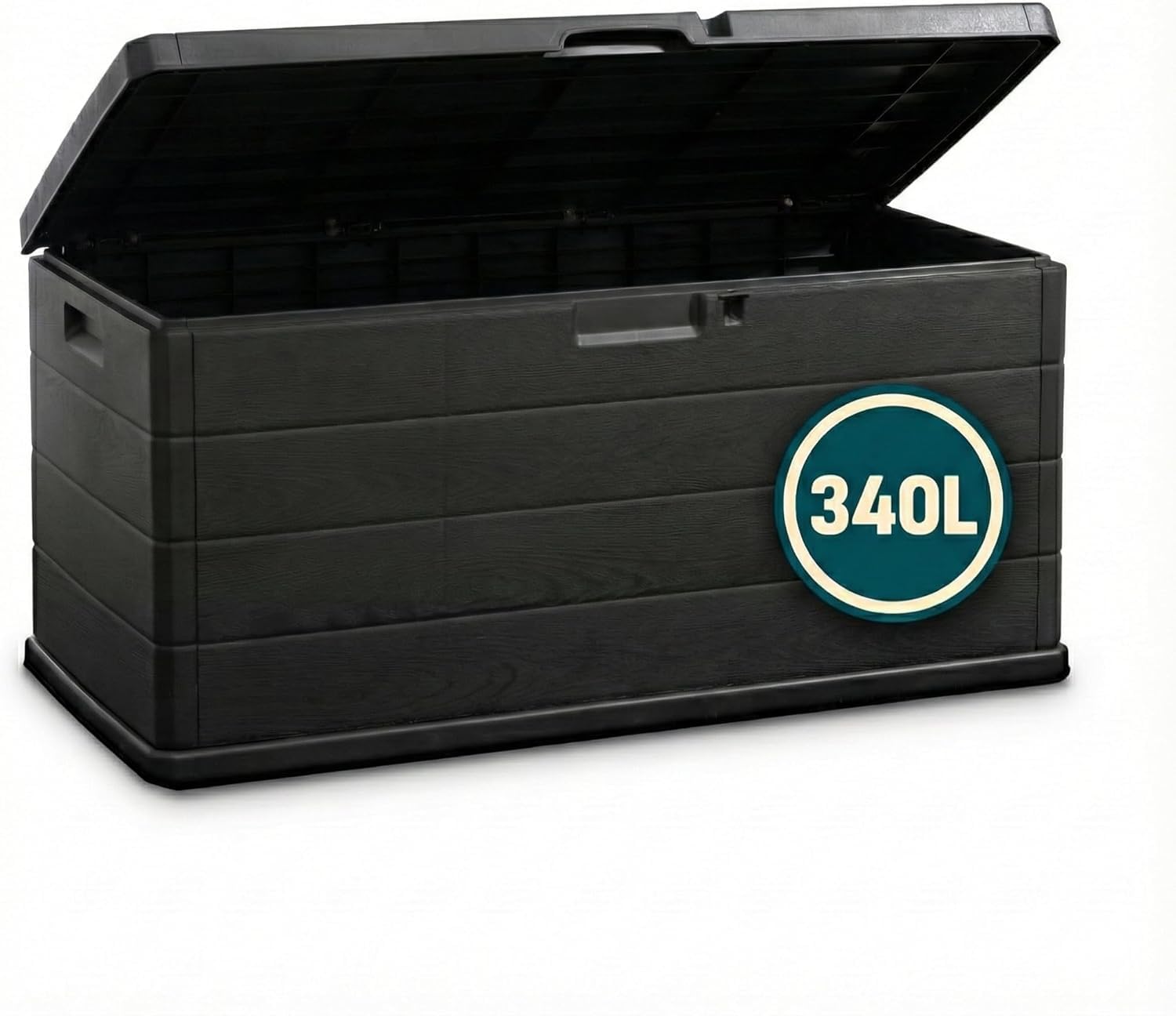 OutdoorOasis Large Garden Storage Box 340L – Plastic Outdoor Cushion Storage Che
