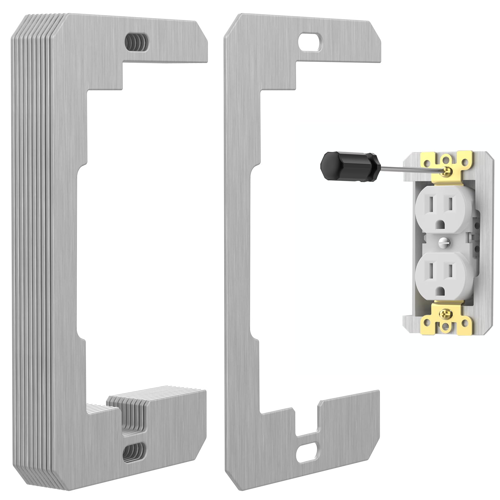 10 Pcs Wall Plate Spacer,Spacers for Electrical Outlets, Metal Flush Fit Device 