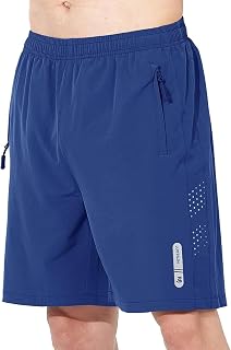 JustSun Men's Sports Shorts, Quick-Drying, Lightweight, Breathable with Zip