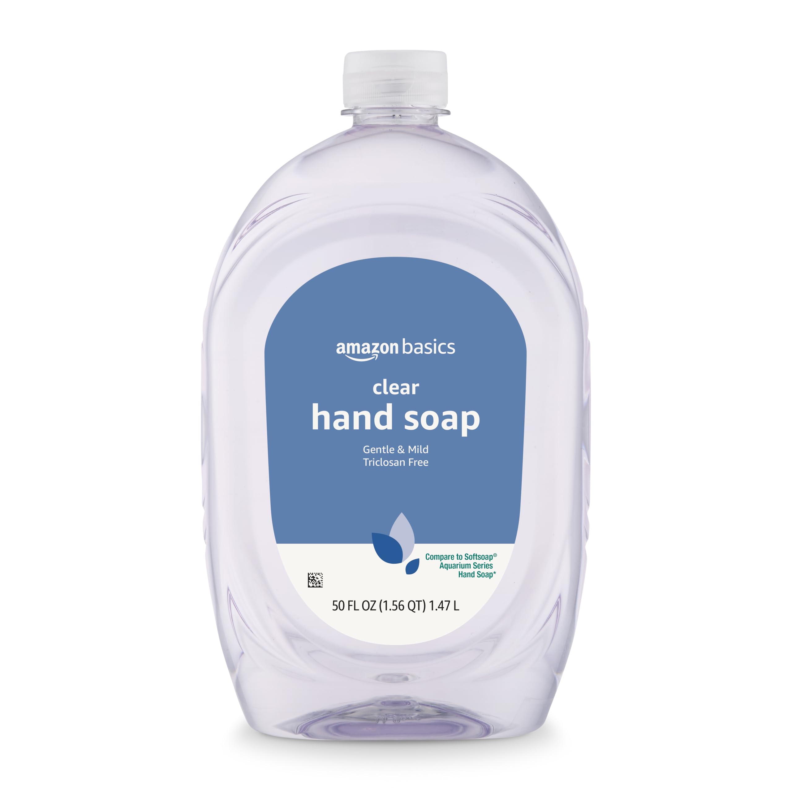 Amazon Basics Gentle & Mild Clear Liquid Hand Soap Refill, Triclosan-Free, Derma