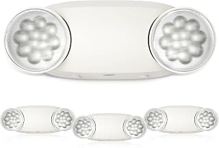 FREELICHT 4 Pack Emergency Lights for Business, Round Heads, 90min Battery | Hard Wired, UL 924 Certified, AC 120/277V, Flame Retardant, Two Head Adjustable LED Emergency Lighting for Commercial Use