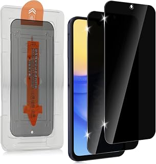 Holilo for Samsung Galaxy A15 4G/5G Privacy Screen Protector [Automatic Installation] Anti-Spy Tempered Glass, 2 Pieces 9H Anti-Spy Anti-scratch Bubble-Free Easy Installation