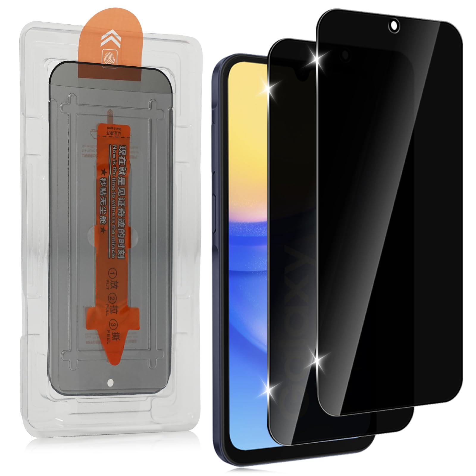 Holilo for Samsung Galaxy A15 4G/5G Privacy Screen Protector [Automatic Installa