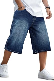 GINGTTO Mens Baggy Jean Shorts Long Denim Shorts Below Knee Jorts 14 Inseam