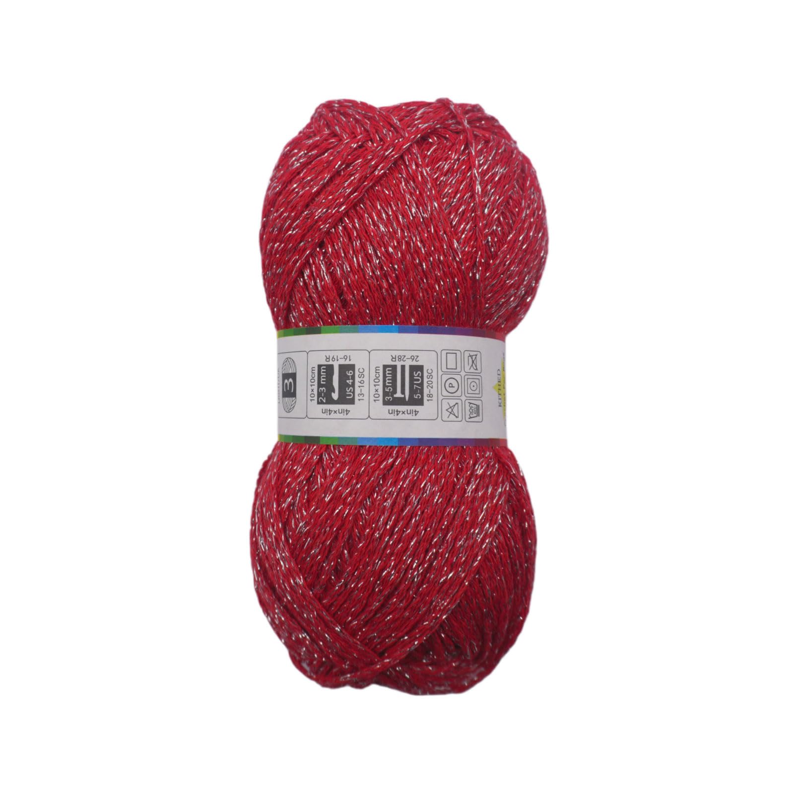 Silver Sparkly Chainette Yarn,3.5oz/98g 158yds Yarn for Crocheting and Knitting 