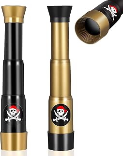 Gejoy 2 Pirate Telescope Toys for Kid,Mini Bronze Black Handheld Monocular | Pirate Telescope Set, 2 Colors Bronze Black, Halloween Party Favor, Kids Costume Prop, Pocket Size