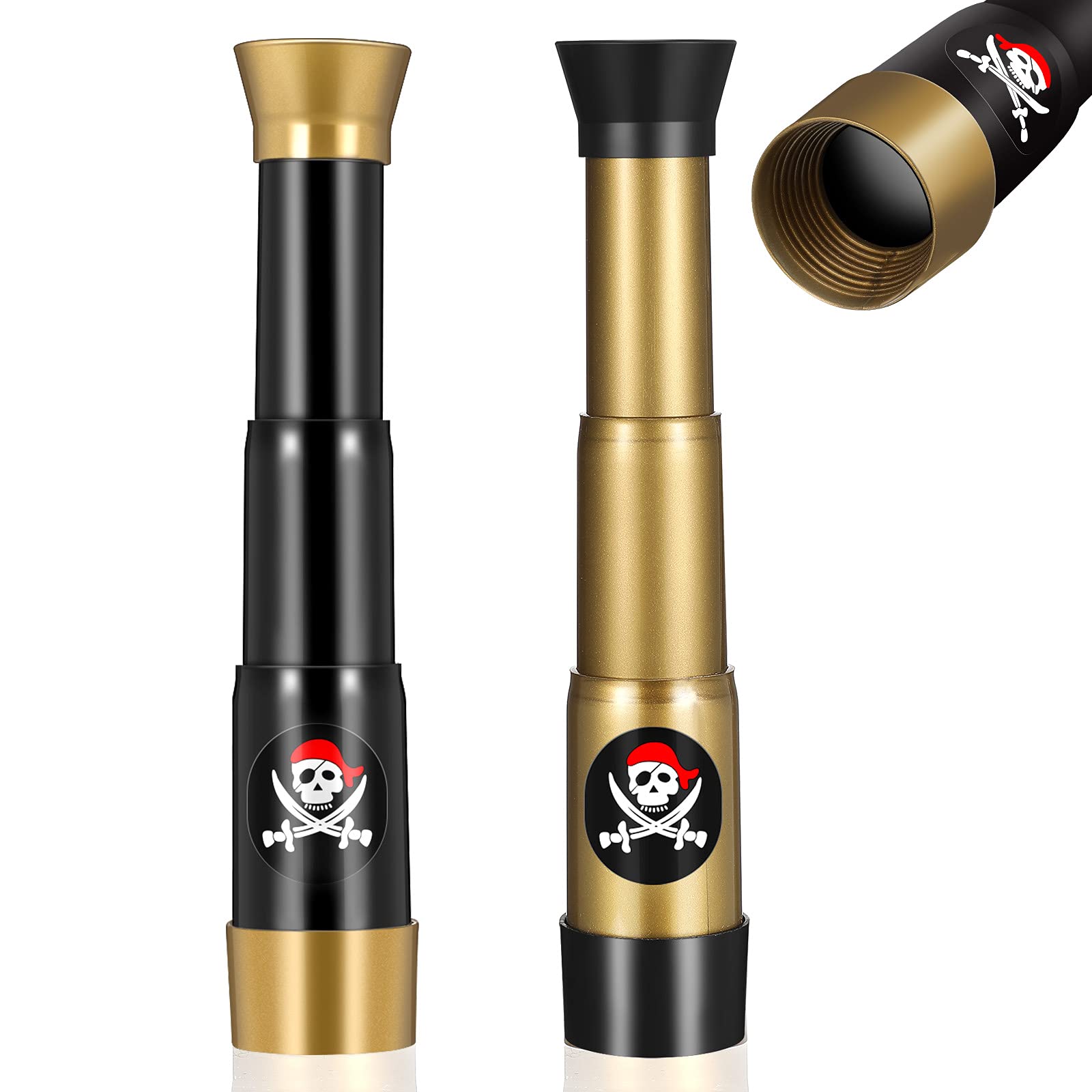 Gejoy 2 Pirate Telescope Toys for Kid,Mini Bronze Black Handheld Monocular | Pir