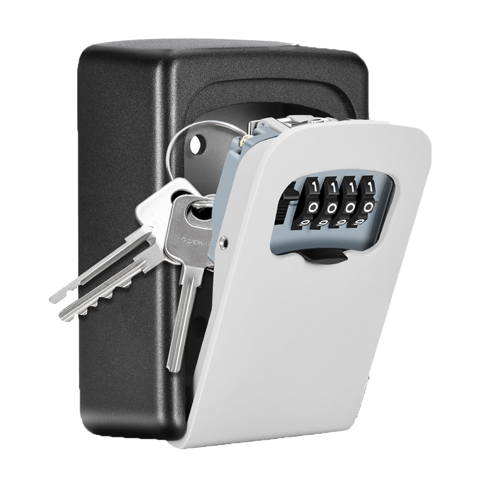 Key Lock Box Wall Mounted, Fayleeko 4 Digit Combination Lockbox for Outside, Hou