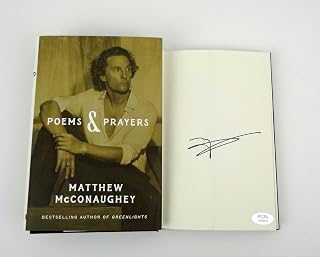 Matthew David Mcconaughey Signed Poems and Prayers 1st Edition Book PSA COA | Autographed, Hardcover, PSA/DNA COA