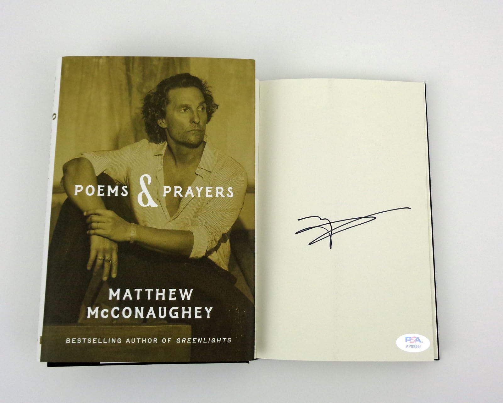 Matthew David Mcconaughey Signed Poems and Prayers 1st Edition Book PSA COA | Au
