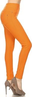 Leggings Depot Premium Quality Cotton Blend Stretch Jeggings with 2 Pockets