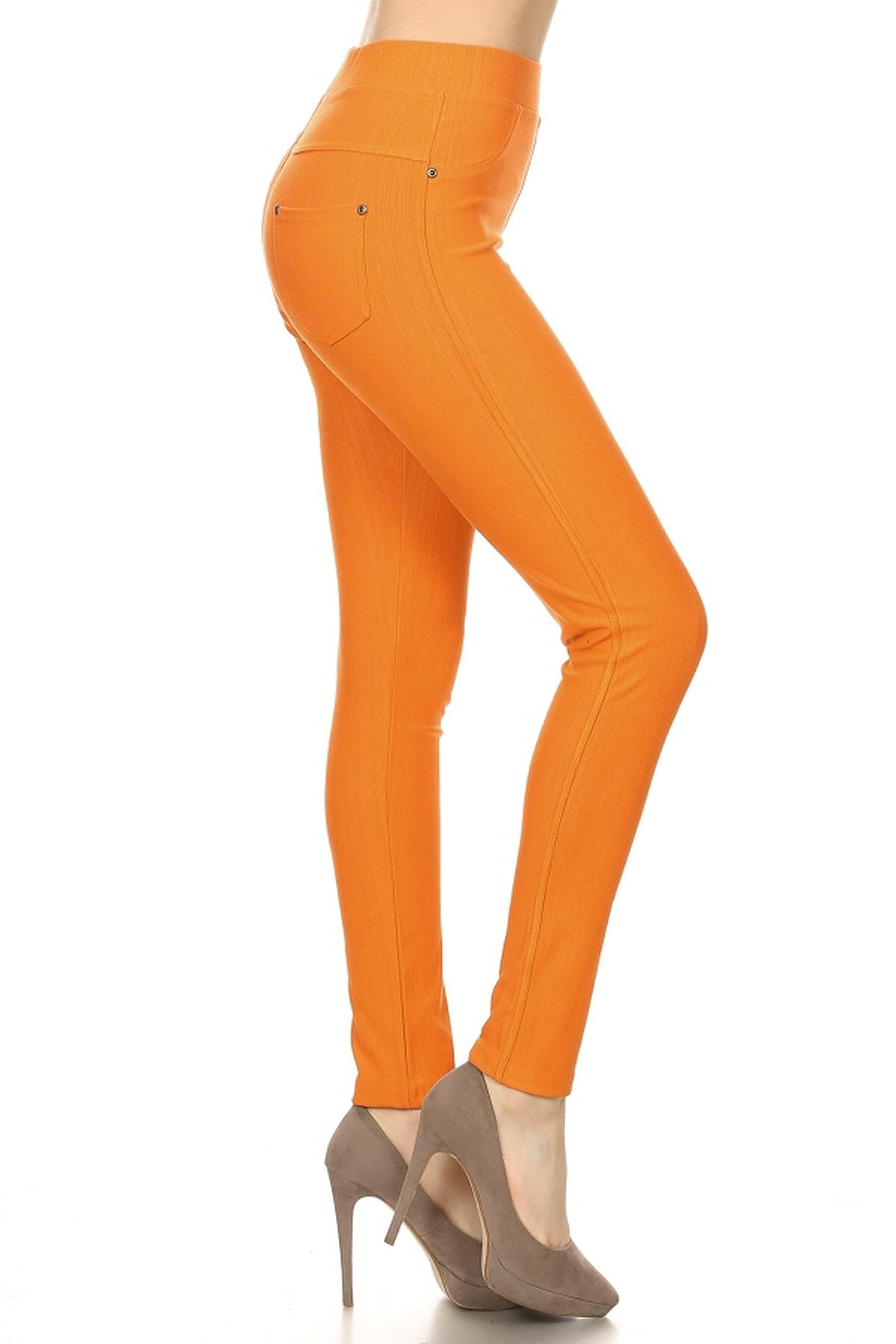 Leggings Depot Premium Quality Cotton Blend Stretch Jeggings with 2 Pockets