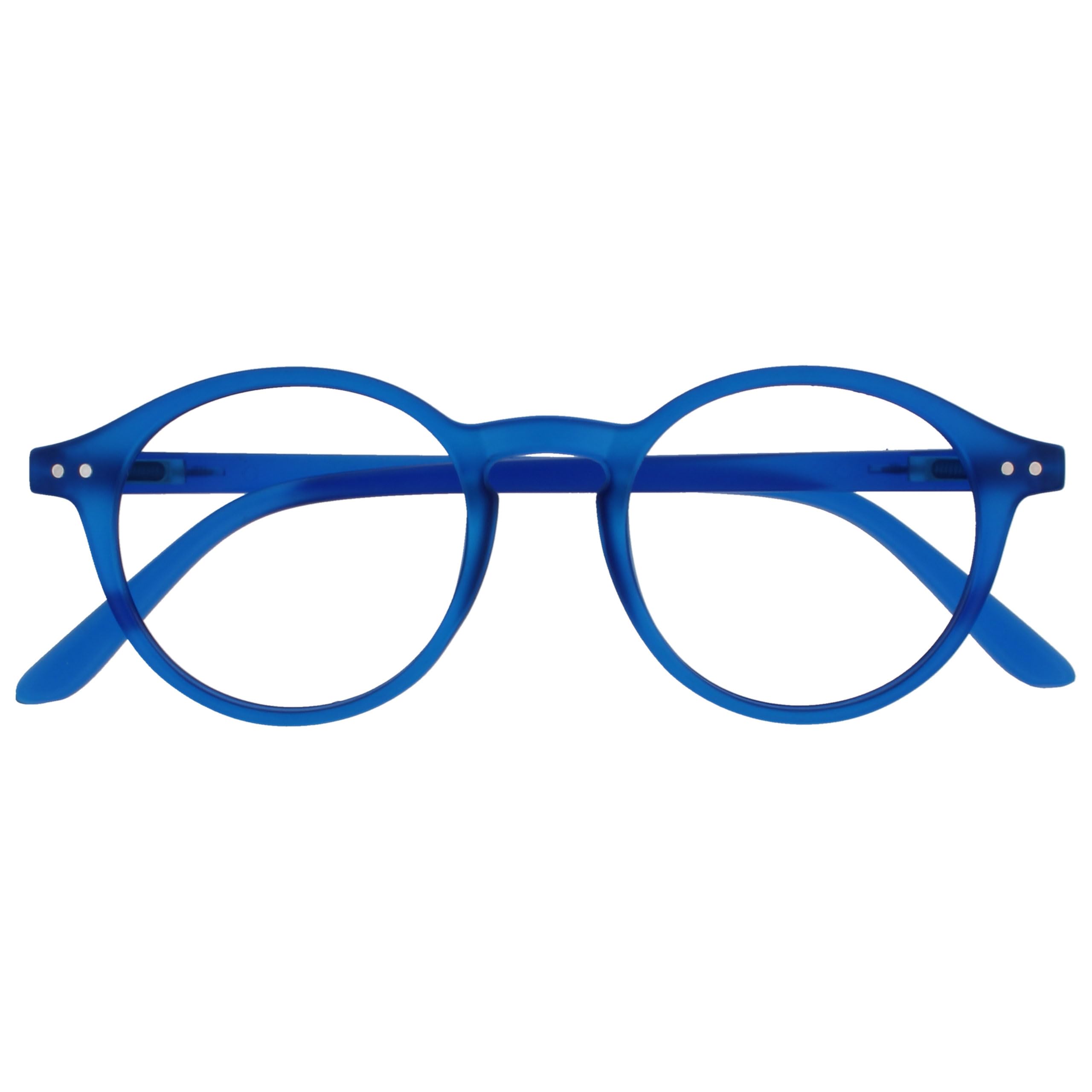 OPULIZE Rey Reading Glasses – Round Frame Retro – Matte Blue – Men and Women – S