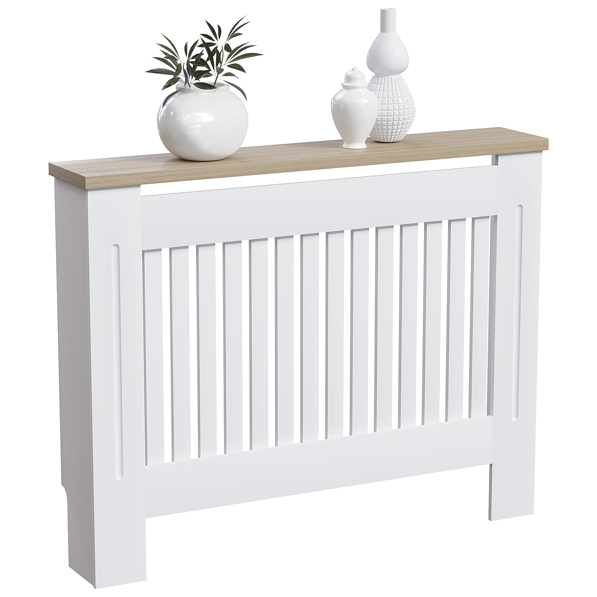 Vida Designs Arlington Radiator Cover White - Medium - Modern Shaker Style Verti