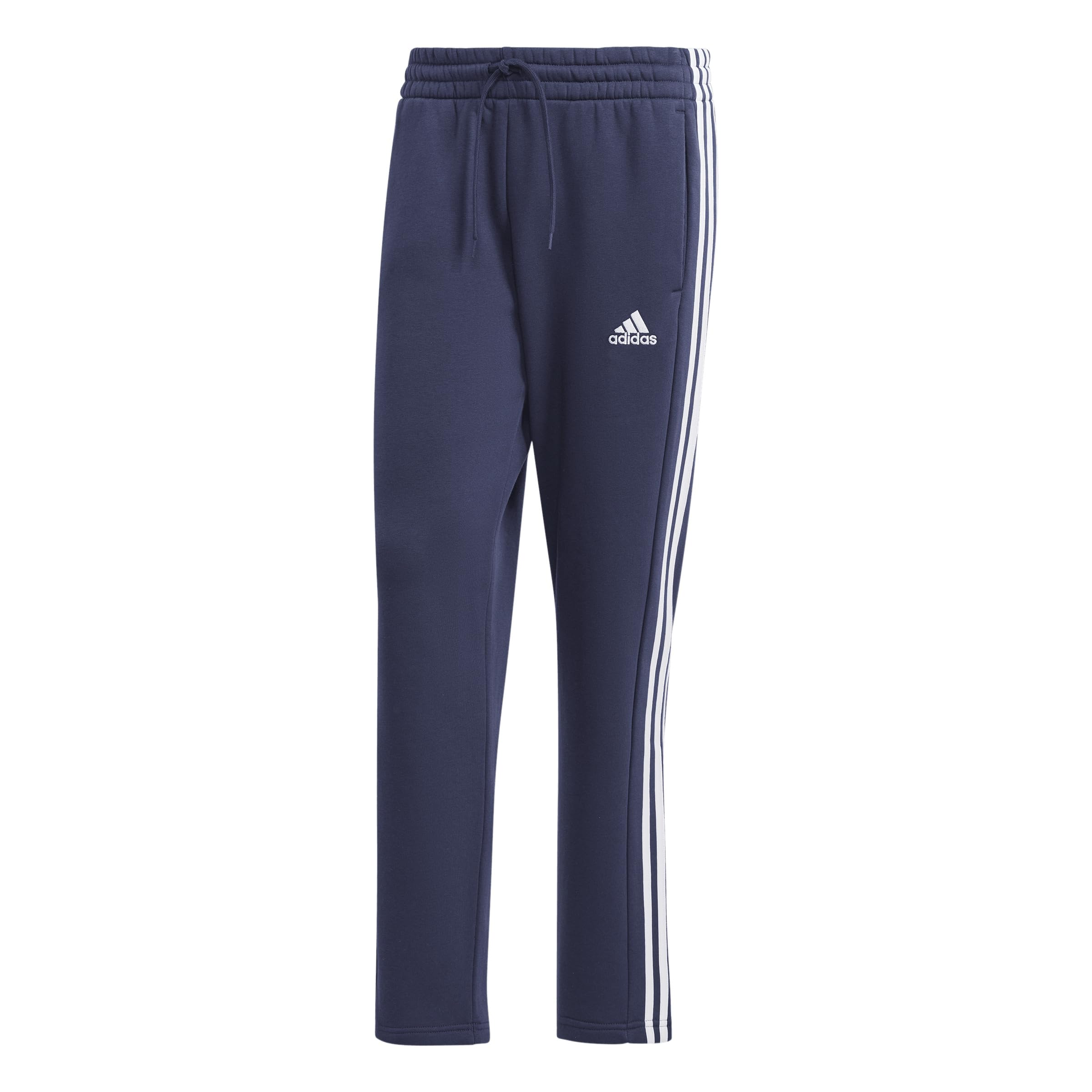 adidas Essentials 3-Stripes Fleece Open Hem Pants - Men's Sports Trousers