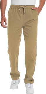 TTZ Men's Tall Casual Pants 34/36" Inseam Stretch Cotton Pull-On