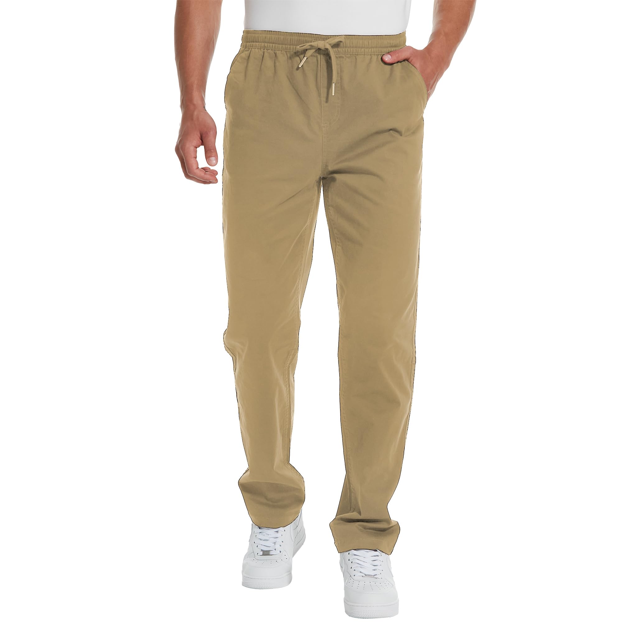 TTZ Men's Tall Casual Pants 34/36" Inseam Stretch Cotton Pull-On