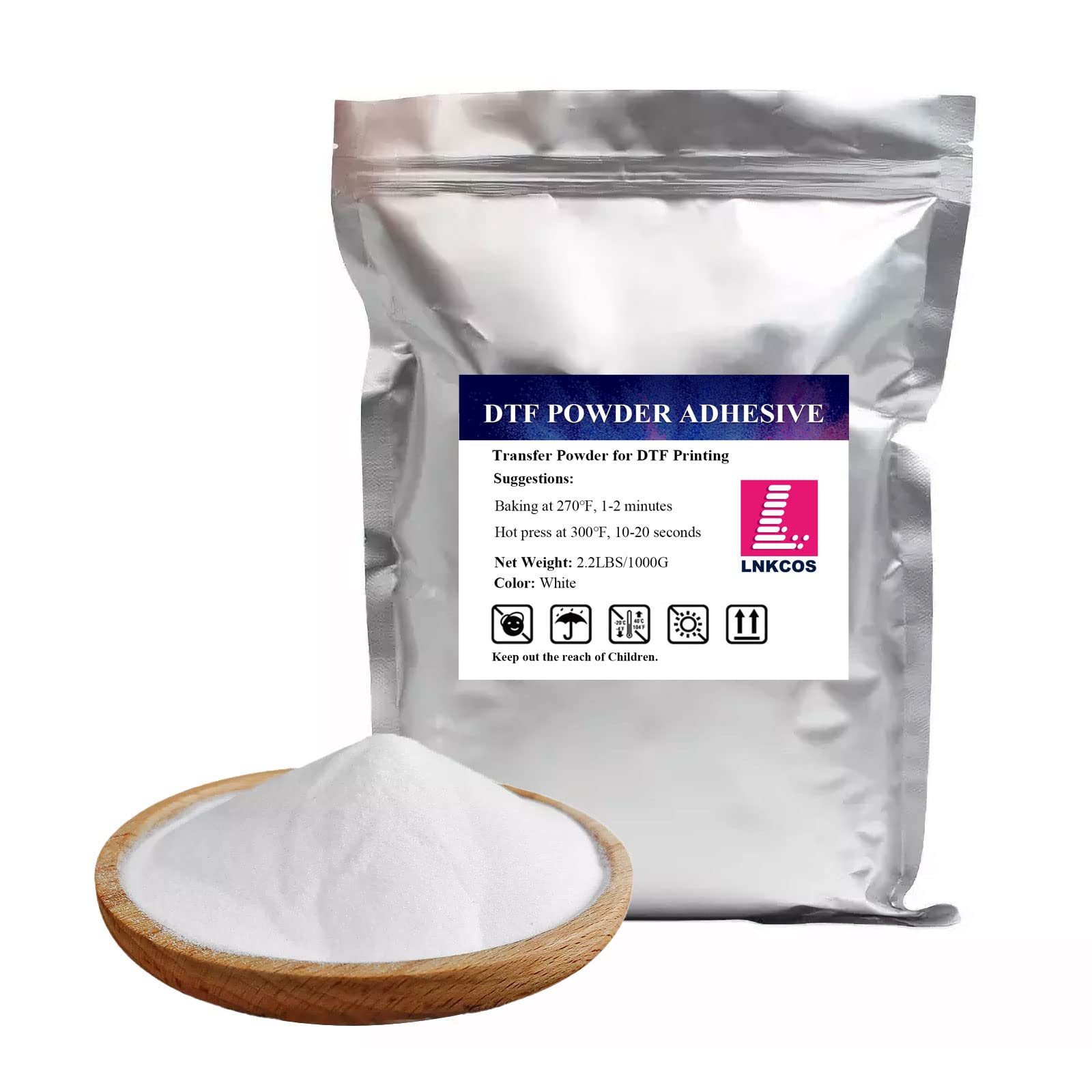 DTF Powder White 1KG/35.3 oz Digital Transfer Hot Melt Adhesive, Pretreat Powder