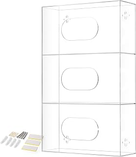 Storage Standard Triple Glove Box Holder Wall Mount Glove Dispenser - Disposable Glove Holder Wall Mount Glove Station for Medical Gloves, Multipurpose Kitchen Gloves Holder - 16.5 x 10 x 3.5 Inches