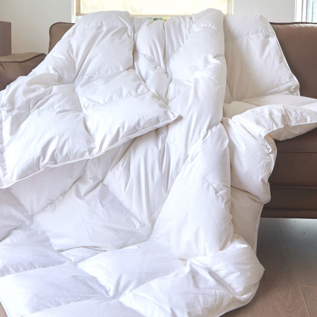 ROYAL ELITE-Luxurious Goose Feather Down Duvet Queen Size, Made in Canada All Se