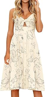 FANCYINN Dresses Women Summer Casual Party Midi Leg Bandage Floral Dresses Women, Navy Floral Print