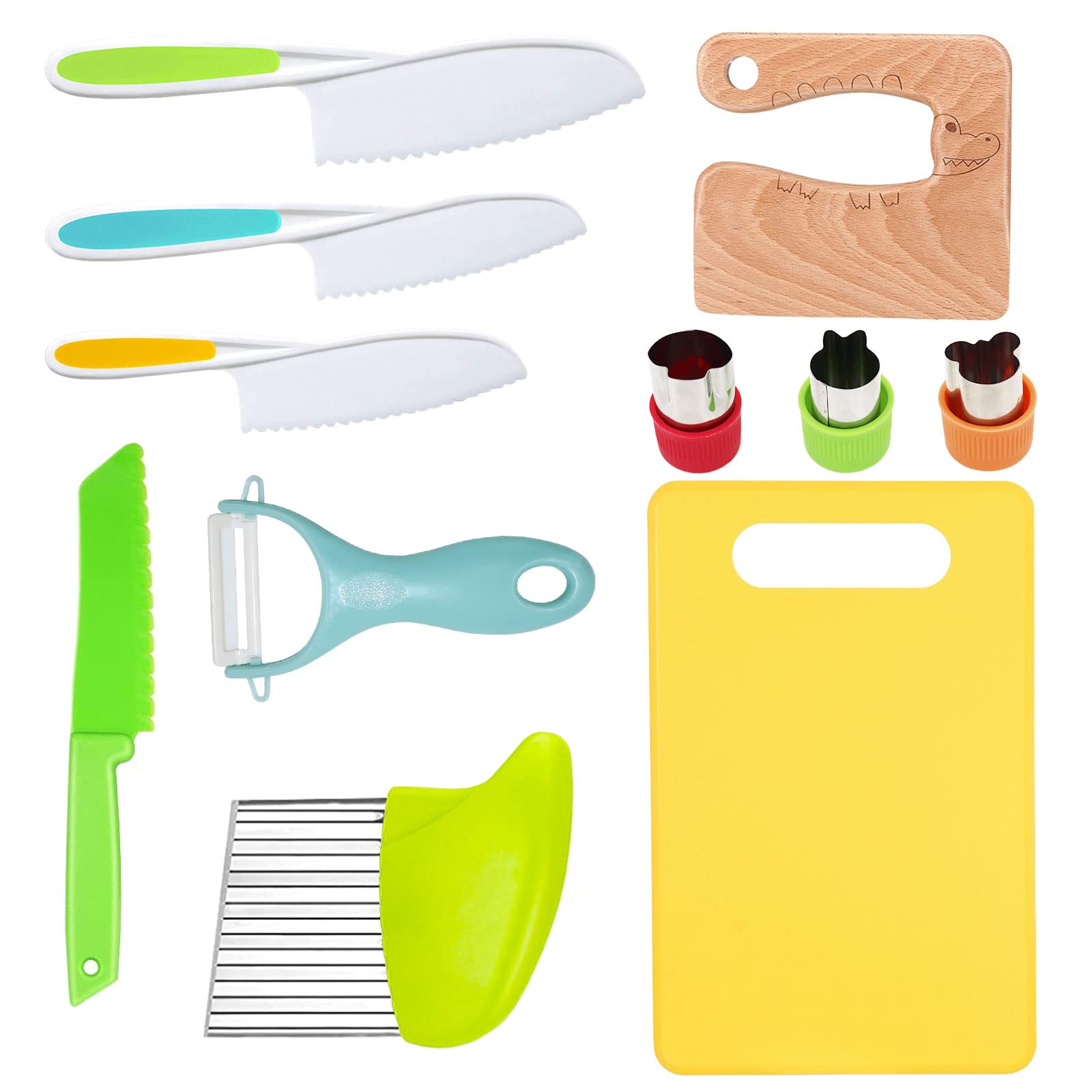 RISICULIS Kids Kitchen Knife, Montessori Kitchen Knife Set for Toddlers | 11Pcs 