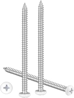METALLIXITY Phillips Round Head Self Tapping Screws (#8x2-1/2 Inch) 15 Pieces, 304 Stainless Steel Self-Drilling Screws for Metal Wood Plastic, for Cabinets Walls, Shutters, White Silver