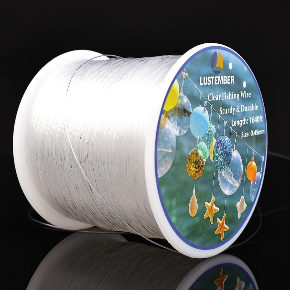 LUSTEMBER Fishing Wire, 1640 ft Clear Fishing Line, Strong Invisible String for 