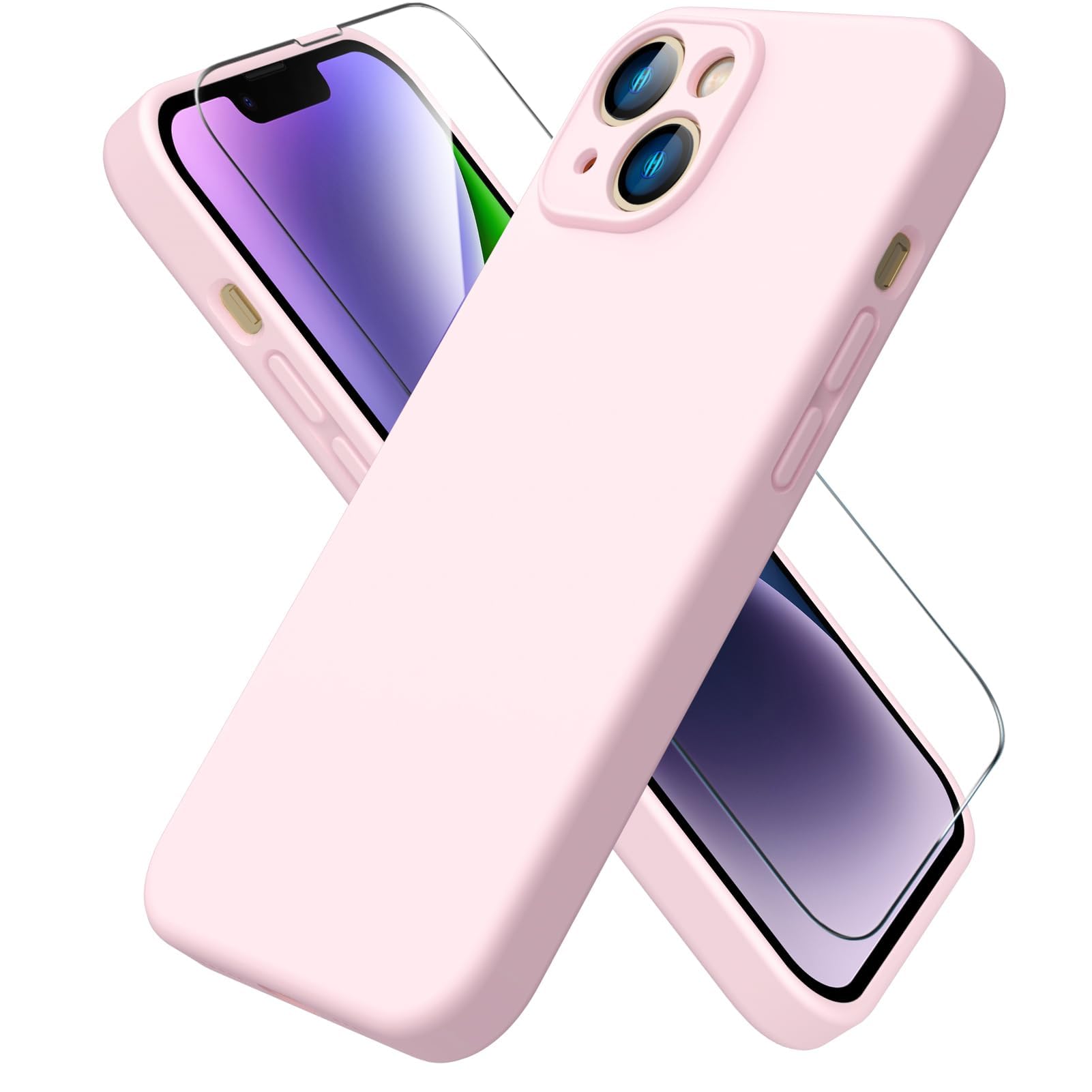 ACRONIX Silicone Case for iPhone 14 (6.1 inches), with 1 x Screen Protector, Liq