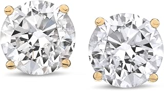 1 to 12 Carat 14K Gold Certified LAB GROWN Diamond Stud Earrings For Women