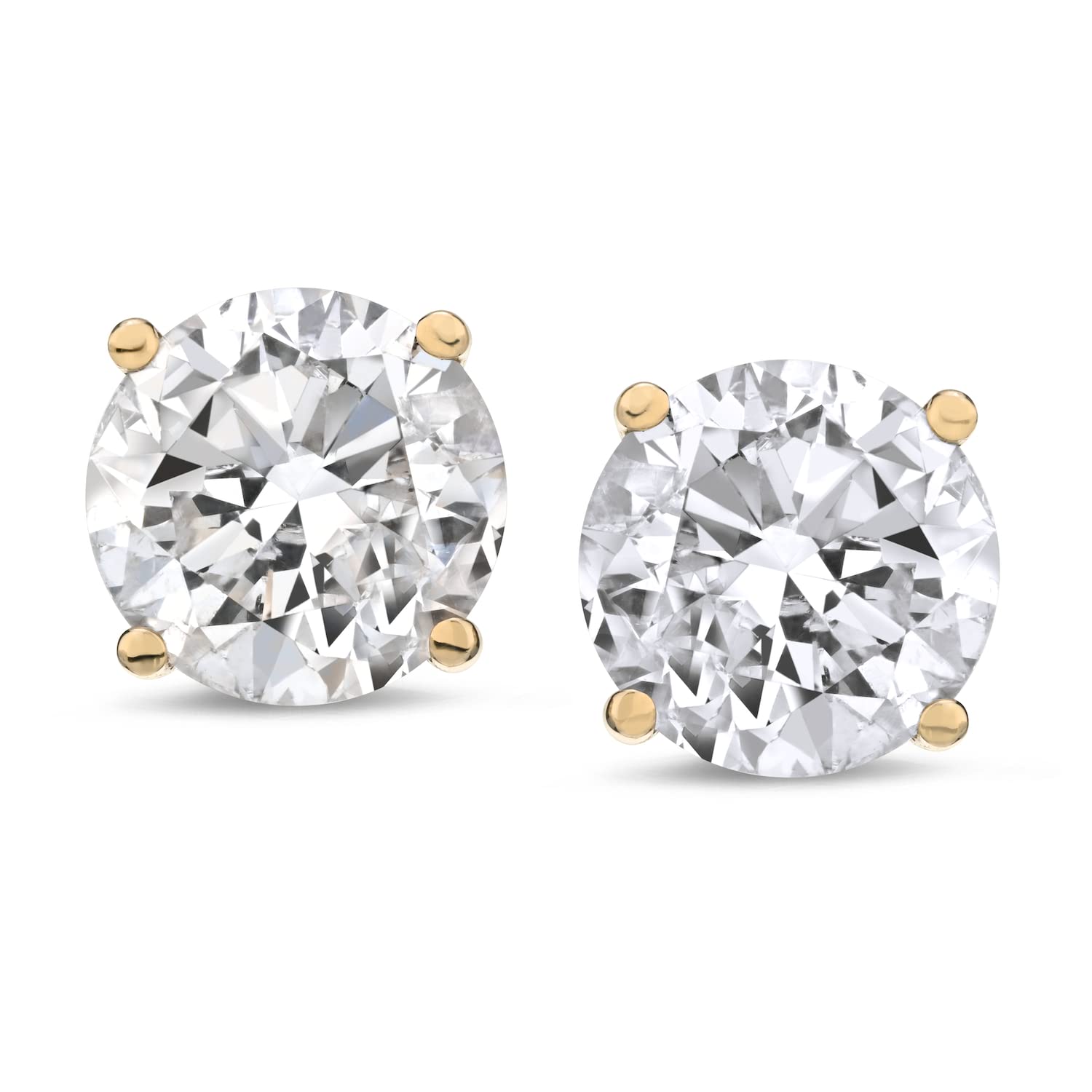 1 to 12 Carat 14K Gold Certified LAB GROWN Diamond Stud Earrings For Women