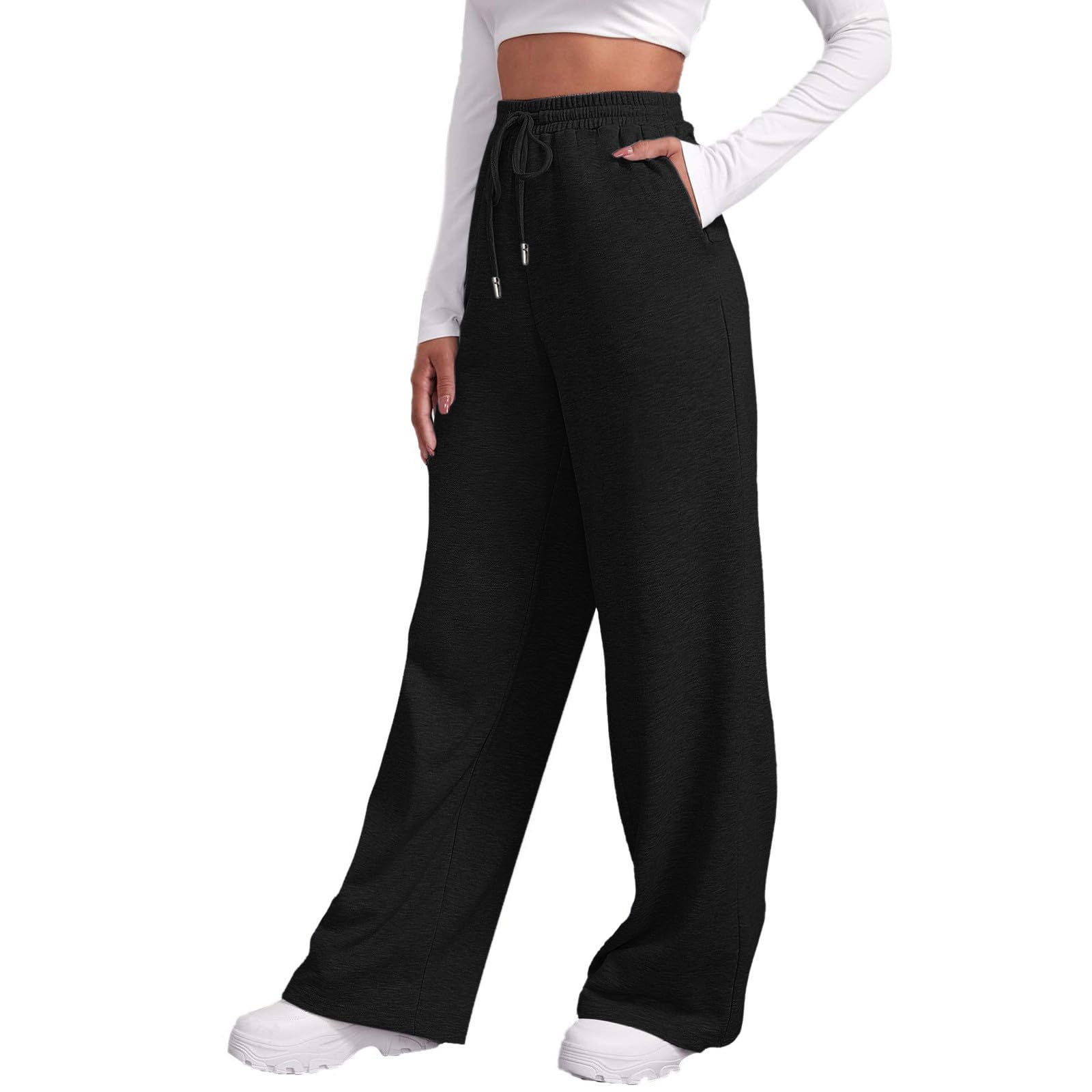 Joggers for Women UK Elasticated Waist Straight Leg Sweatpants with Pockets | Jo