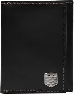 Fossil Men's Ingram Leather Trifold with ID Window Wallet, Black, (Model: ML3289001)
