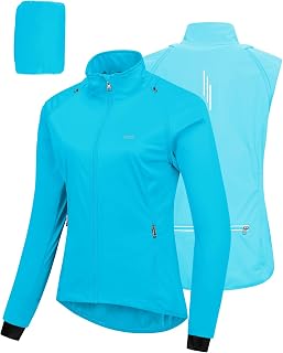 33,000ft Women's Cycling Jacket Waterproof Breathable High Visibility Reflective Removable Sleeves