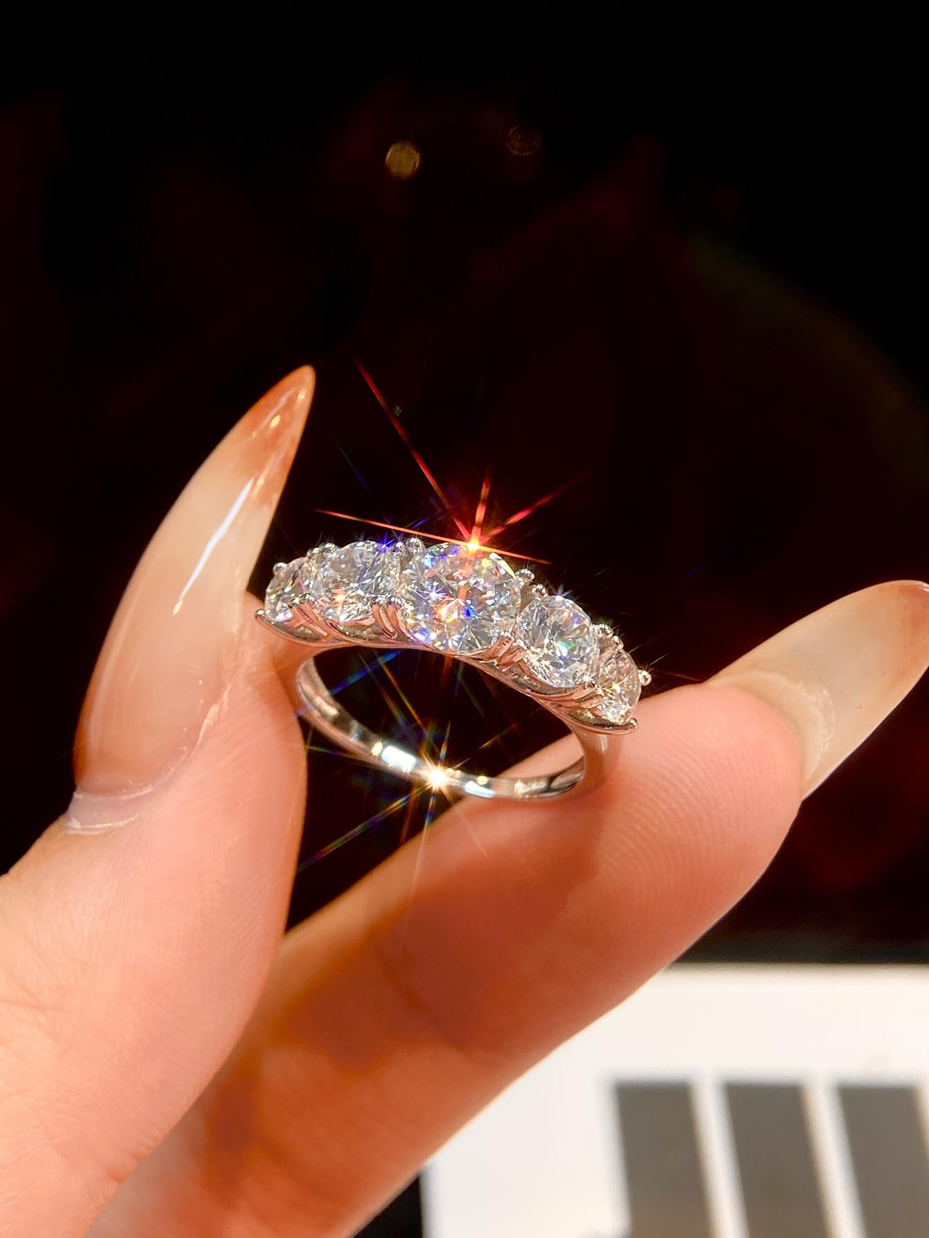 1 PC 1ct Synthetic Moissanite Elegant Crown Ring Engagement Holiday Gift Fine Je