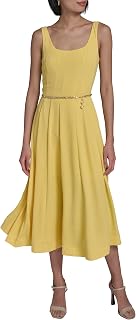 KARL LAGERFELD Womens Sleeveless Scoop Neck Rope Belt A-line Maxi DressDress