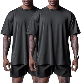 Muscle Killer 1/2pack Men's Gym Workout Dry Fit Short Sleeve Athletic Fitness Crew Neck Casual Loose Fit T-Shirt