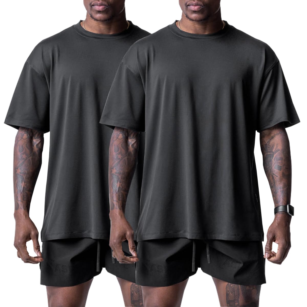 Muscle Killer 1/2pack Men's Gym Workout Dry Fit Short Sleeve Athletic Fitness Cr