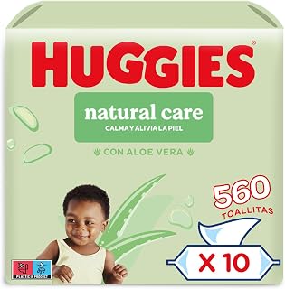 Huggies Natural Care Soothe and Comfort Baby Wipes, Aloe Vera, 56 count (Pack of 10) - Packaging May Vary